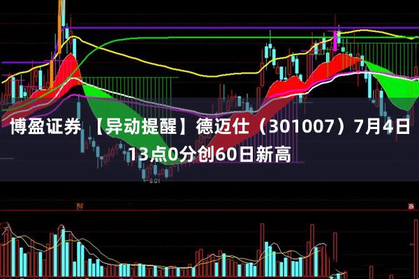 博盈证券 【异动提醒】德迈仕（301007）7月4日13点0分创60日新高